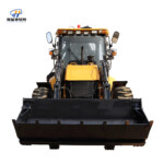 Машина с двумя передними лопатами и задними экскаваторами четырехприводной гидродизельный бульдозер