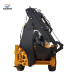 Машина с двумя передними лопатами и задними экскаваторами четырехприводной гидродизельный бульдозер